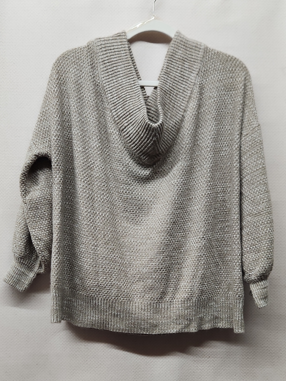 Zenana Outfitters Taupe Off-Shoulder Cowl Neck Sweater